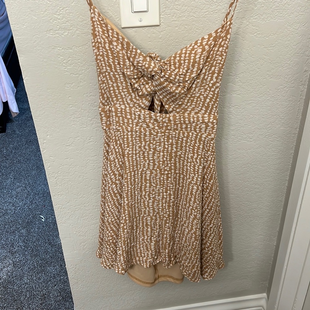 Open Back Beige Sun Dress